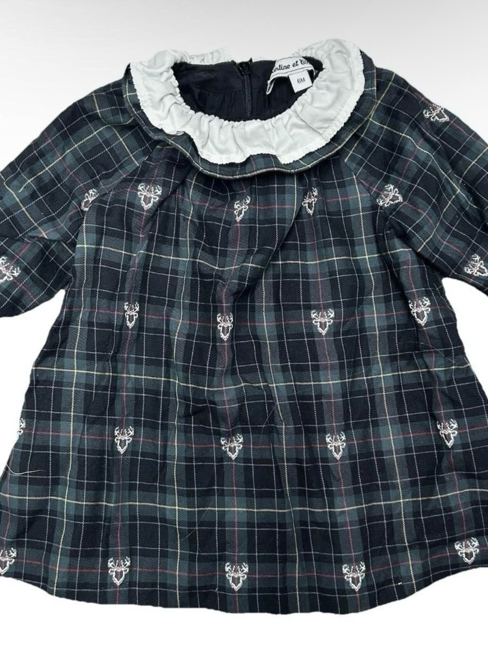 Baby Girl Tartine Et Chocolat Plaid Christmas Holiday Dress Size 3-6 Months